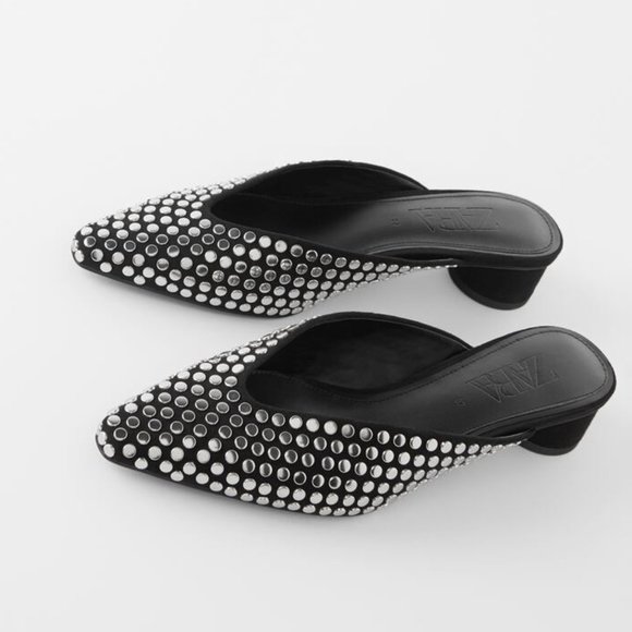 zara black mules